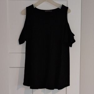 Chic Black Cold Shoulder Blouse